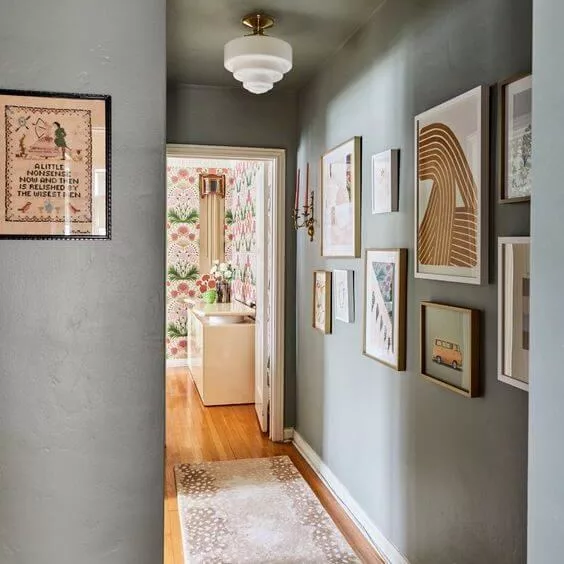 decorated hallway idea color palette