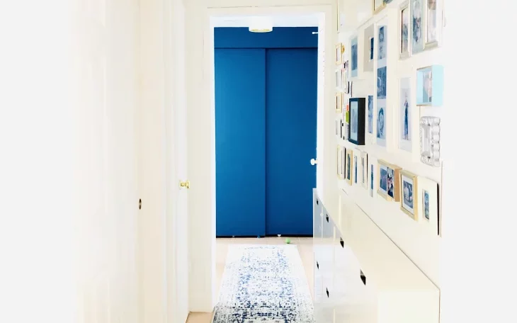 decorated hallway idea pop color