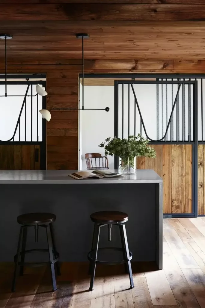 concrete and barn door add diy rustic decor 