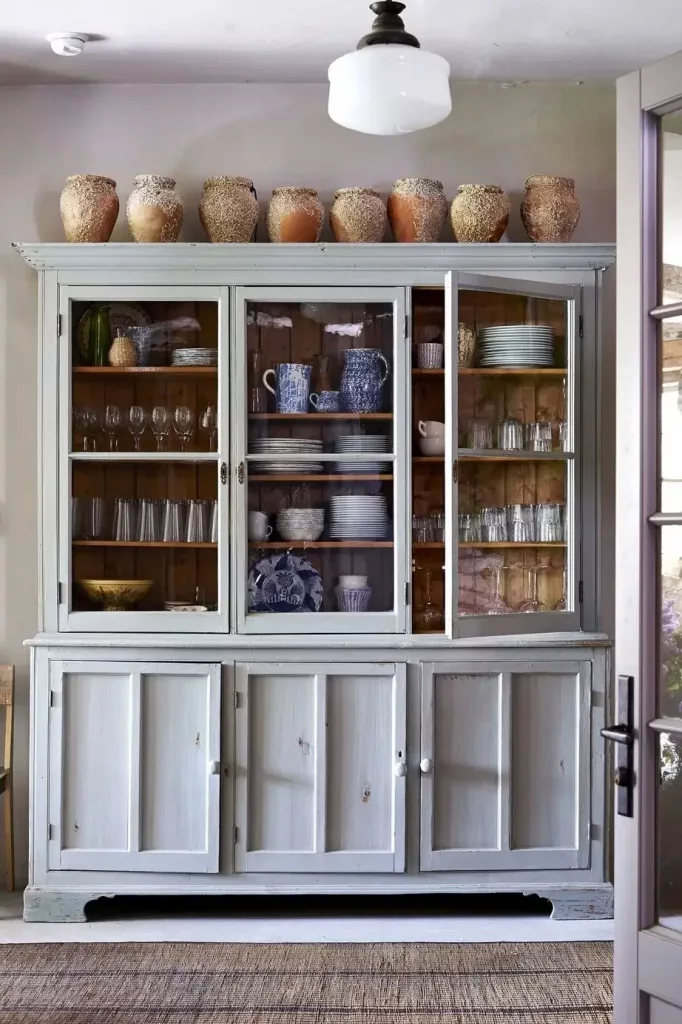 Classic but rustic light and cabinet