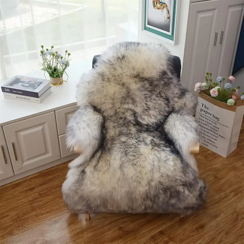 sheep skin chair throw