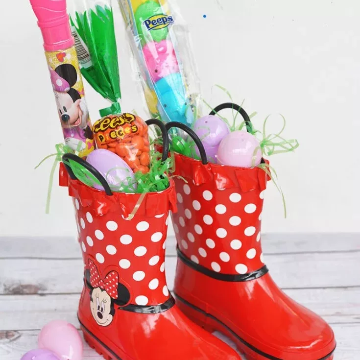 easter day boots kids easter basket image
