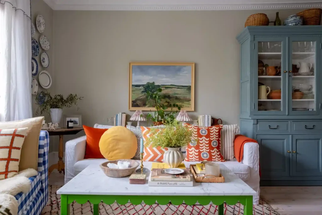 bold color in living room