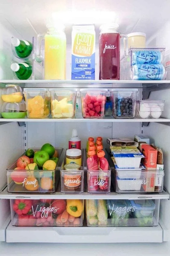Small Fridge Organization - organised fridge