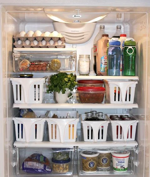 Small Fridge Organization -bins with handles