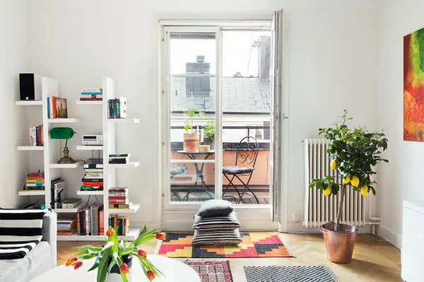 lounge room with windows