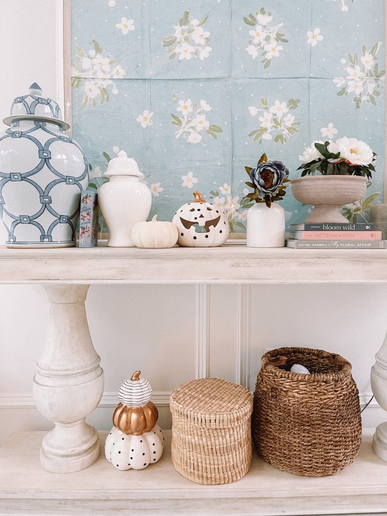 simple contemporary modern and boho halloween display