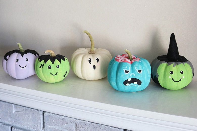 easy pumpkin painting ideas mini monsters