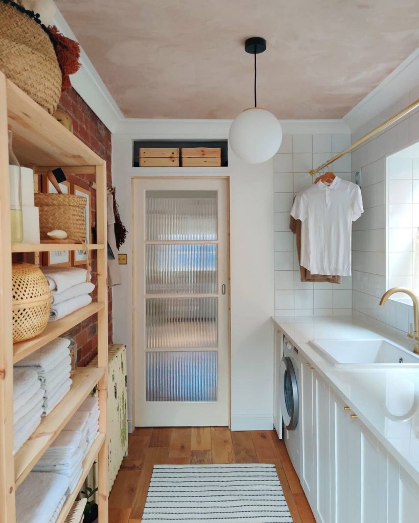 narrow laundry room