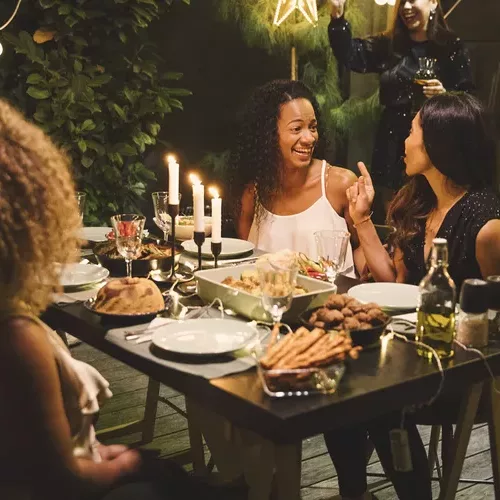 intimate dinner party with friends