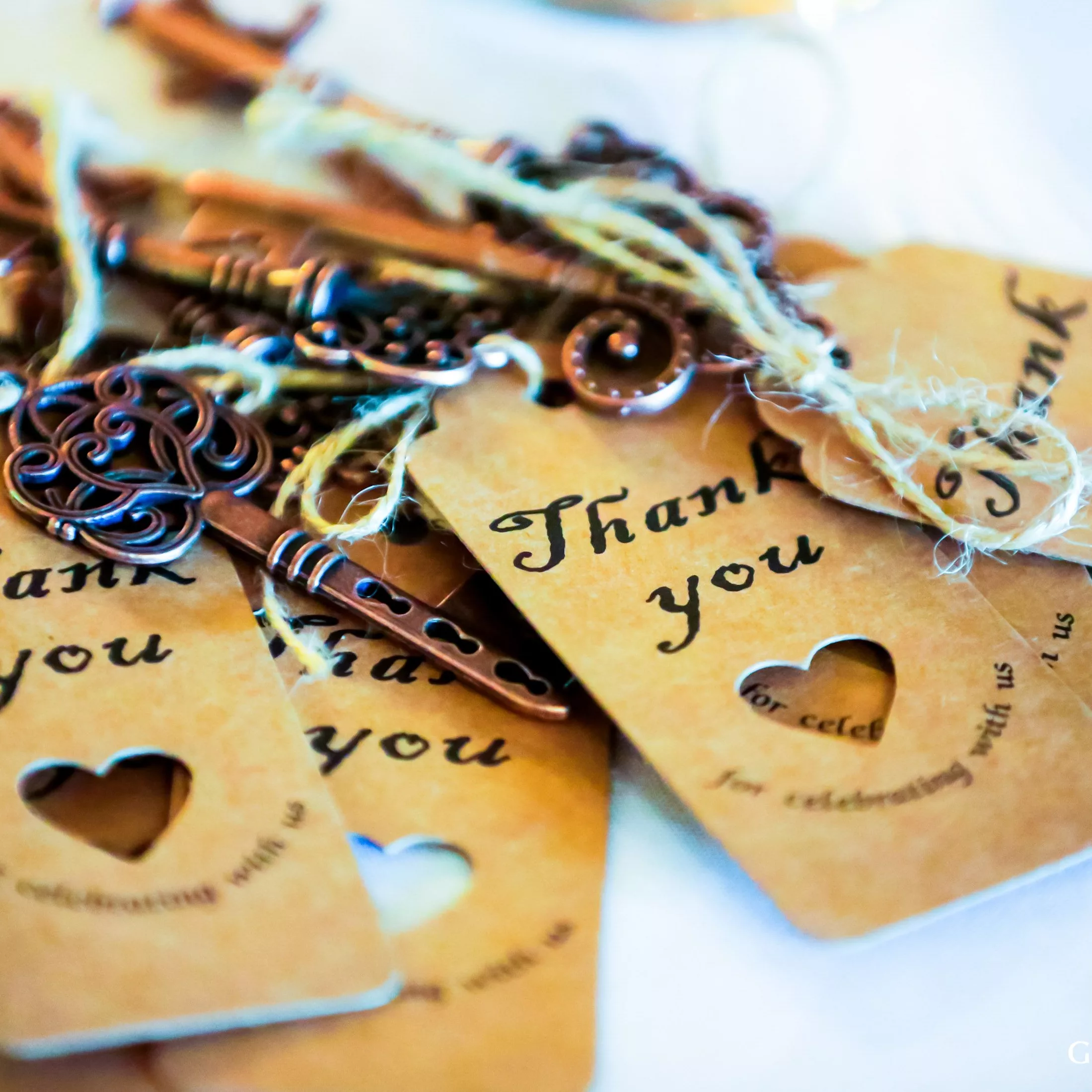 thank you tags for party favors after dinner party