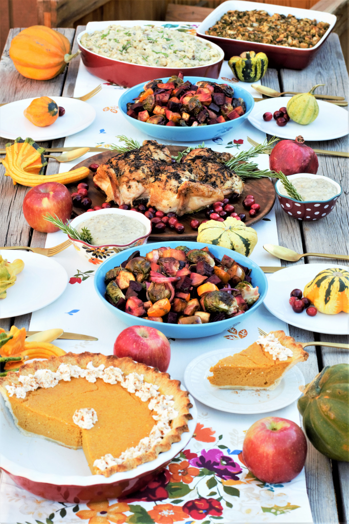 friendsgiving or thanksgiving dinner party layout