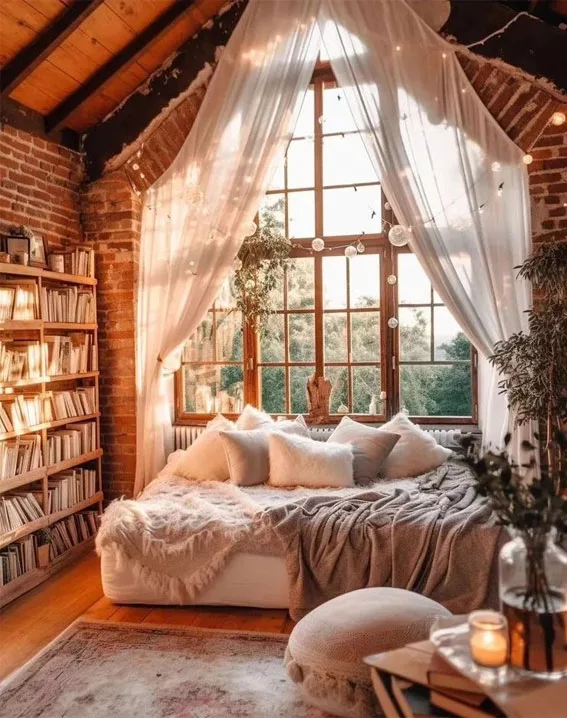 texture and textiles in cozy bedroom