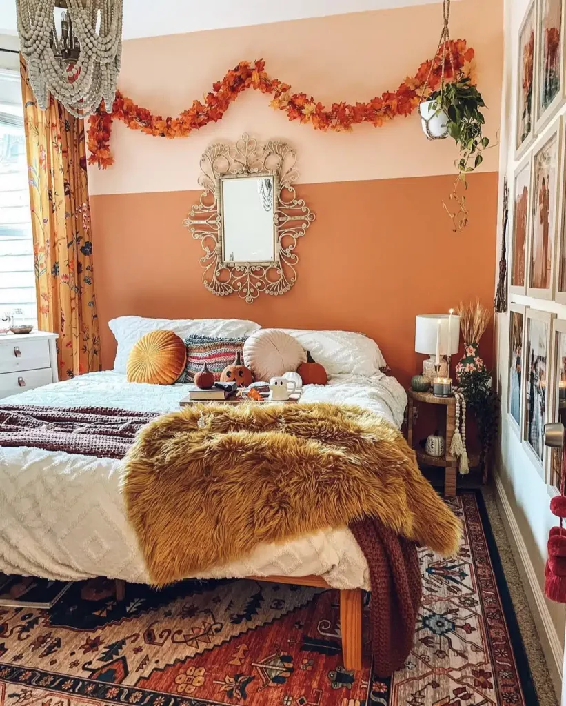 warm tones in bedroom