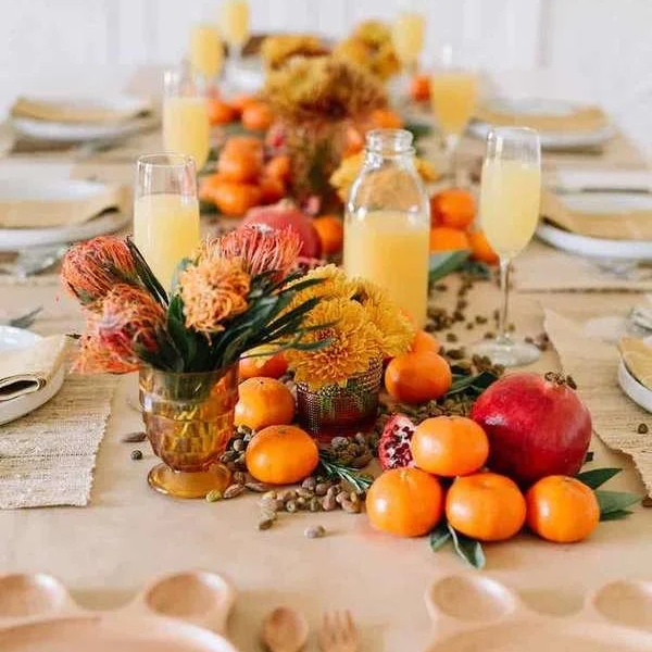 Easy Thanksgiving Table Decorations for dinner party