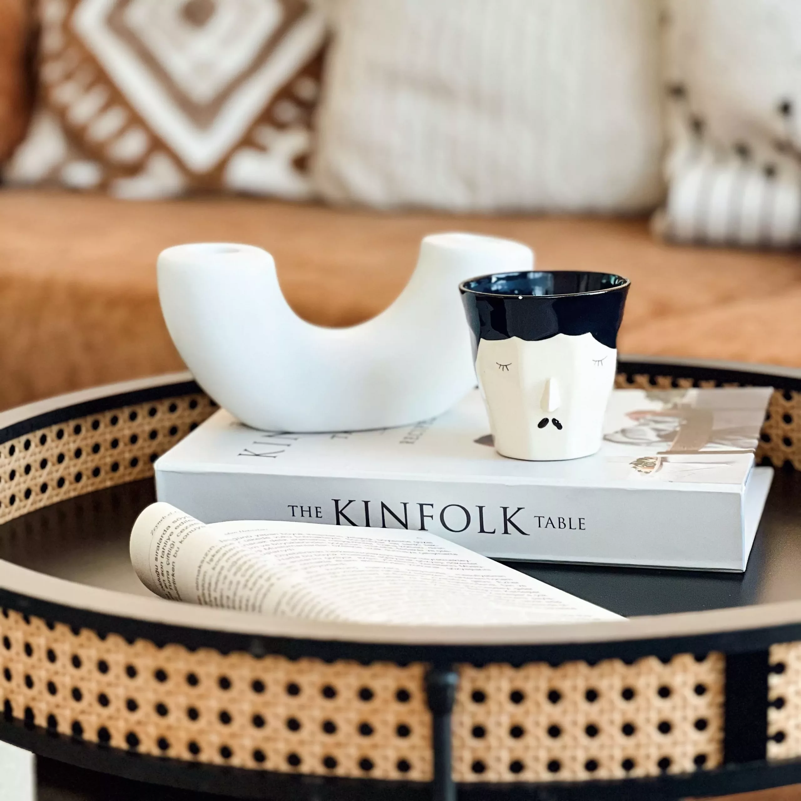 decorate on a budget using trays and accents