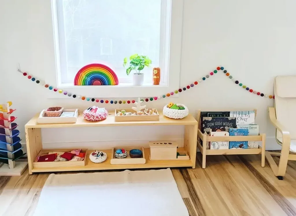 storing toys aesthetically in a multipurpose room