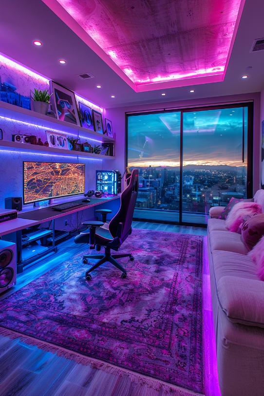 gamers room with baddie aesthetic
photo by https://fr.pinterest.com/pin/1125968649595521/