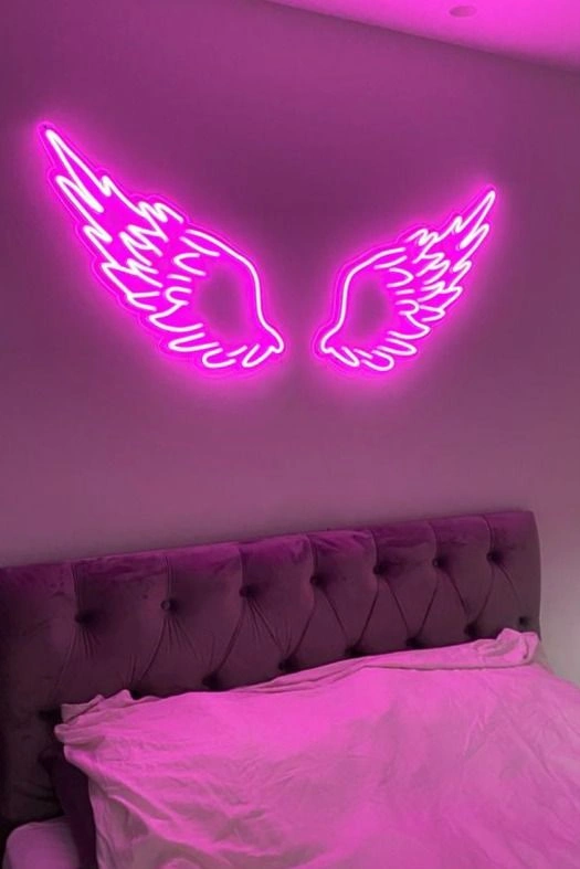 neon bedroom lights 
photo from https://www.theotheraesthetic.com/blog/baddie-room-ideas/