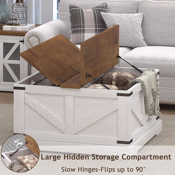 store clutter in the  house in storage coffee table
