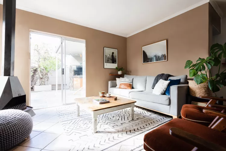 taupe paint on walls in living room