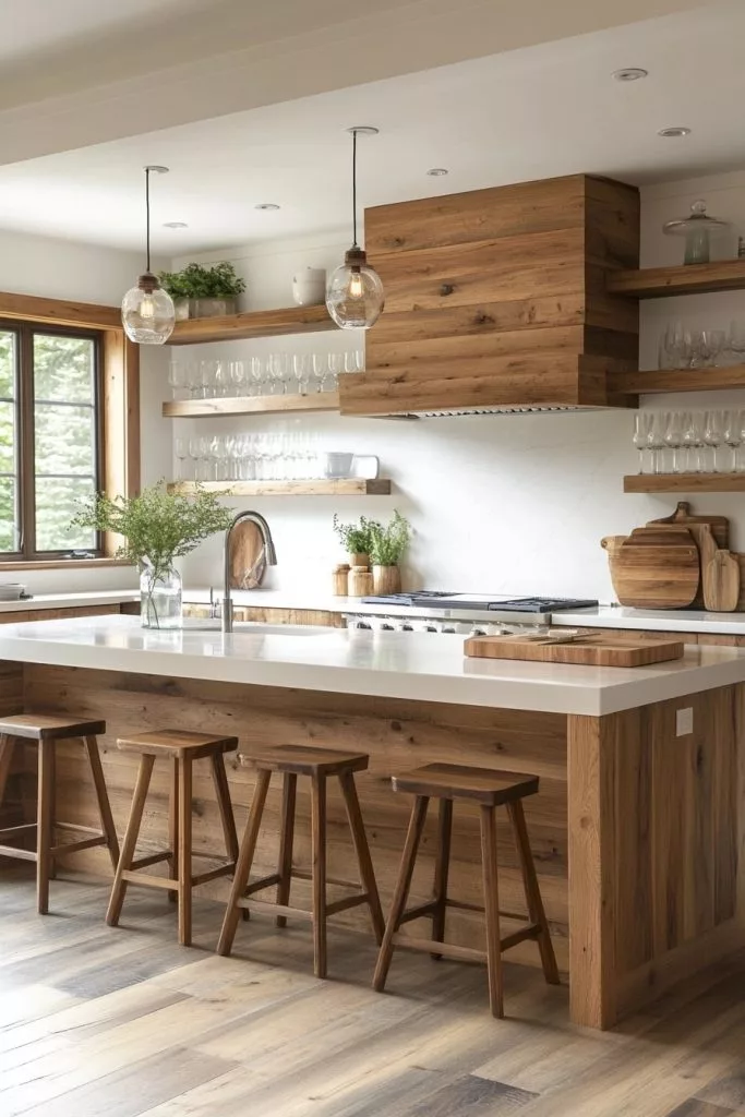 https://courtneysworld.co/

Modern rustic kitchen showcasing natural stone countertops and wooden accents

