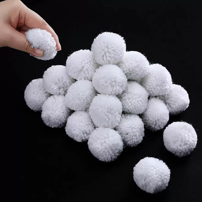 white pompoms