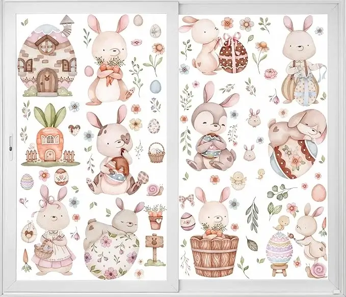 vintage inspired easter window decal