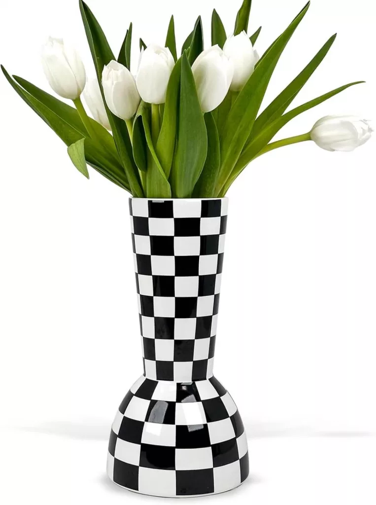 checkered vase
