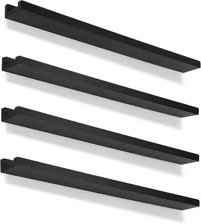 black picture rails for gallery wall