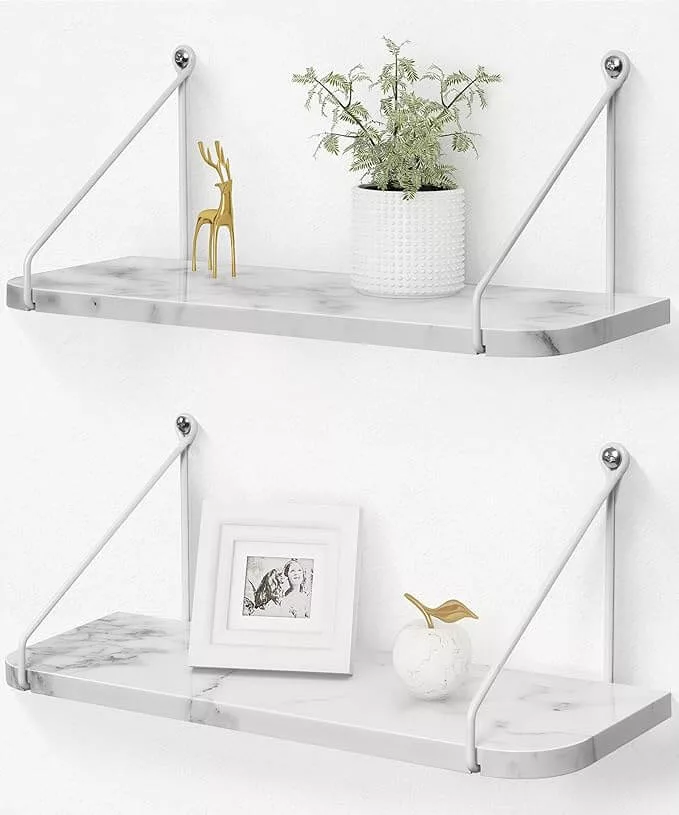 faux marble floating shelves