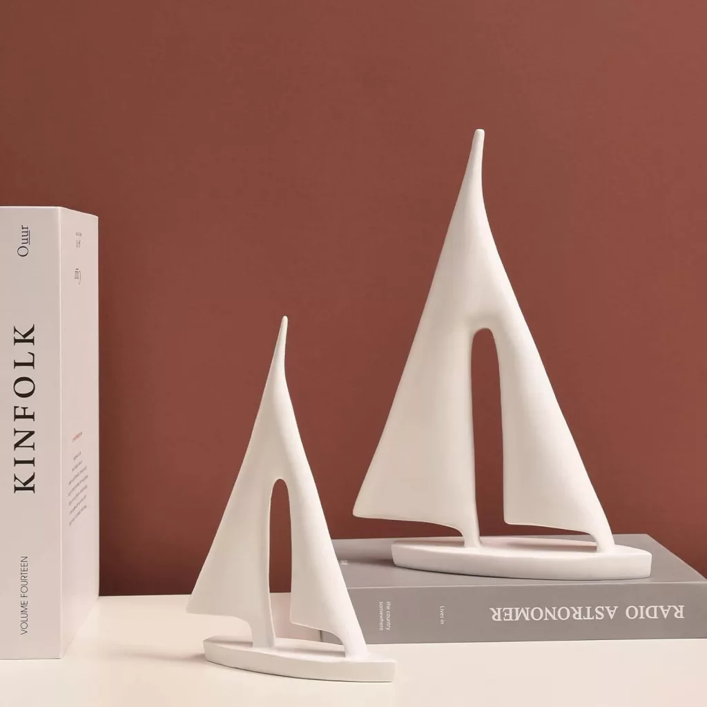 ceramic sailboat statues