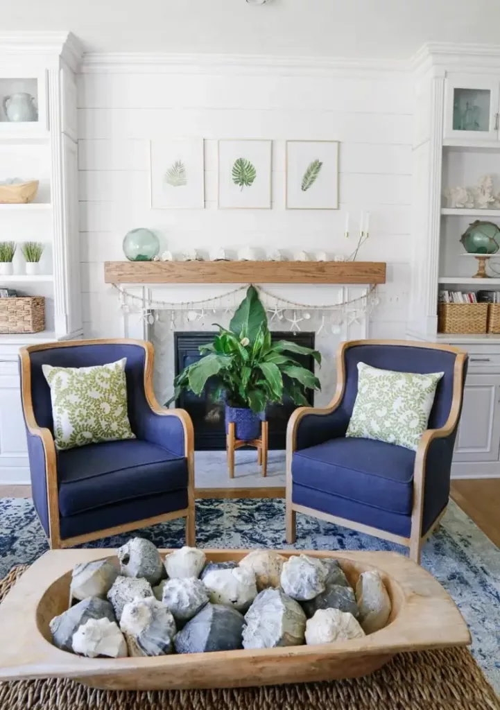 Beach-Inspired summer Mantel