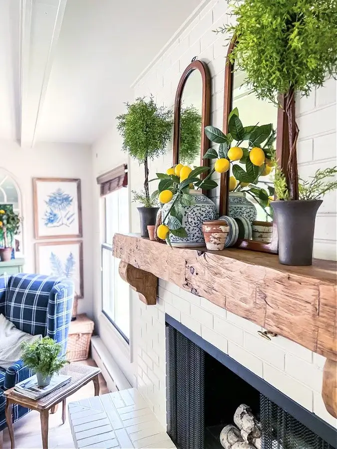 Farmhouse summer mantel decorations