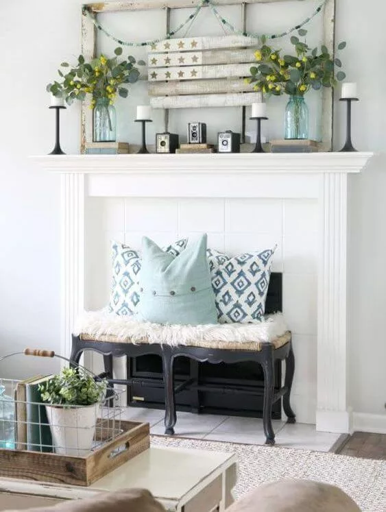 DIY Summer Mantel Decor