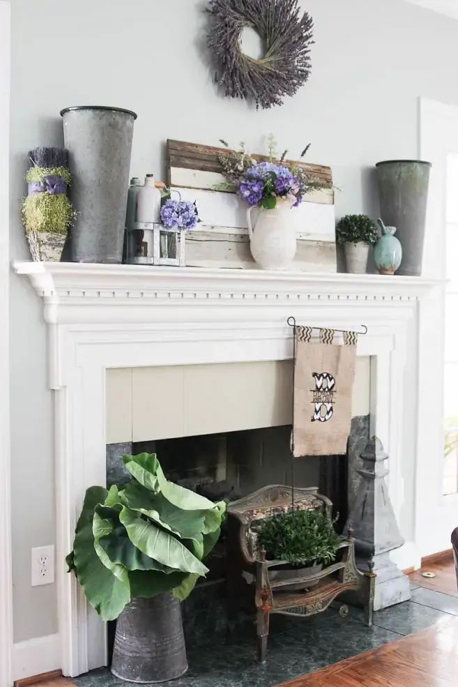 Rustic Summer Mantel Designs