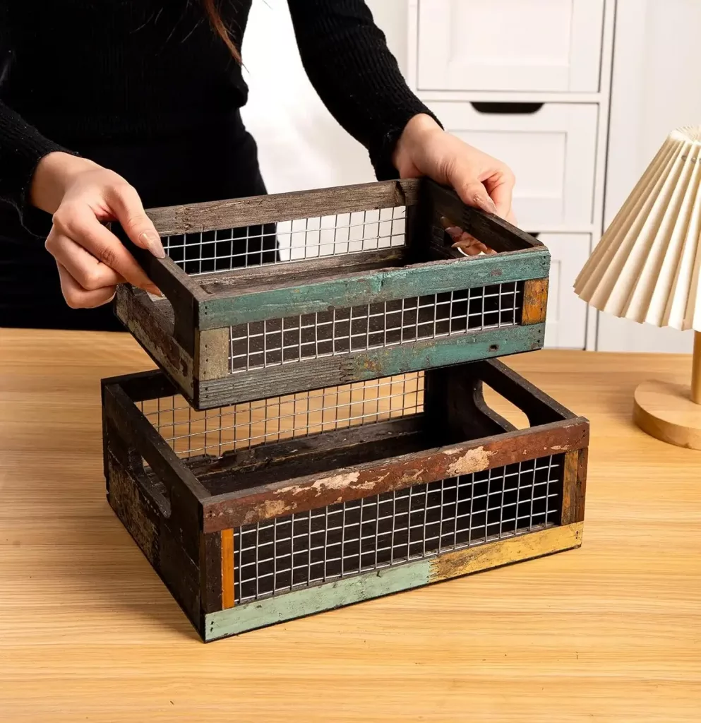 wooden and metal decorative box