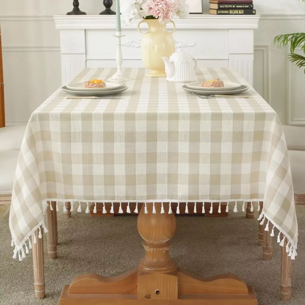 checkered tablecloth