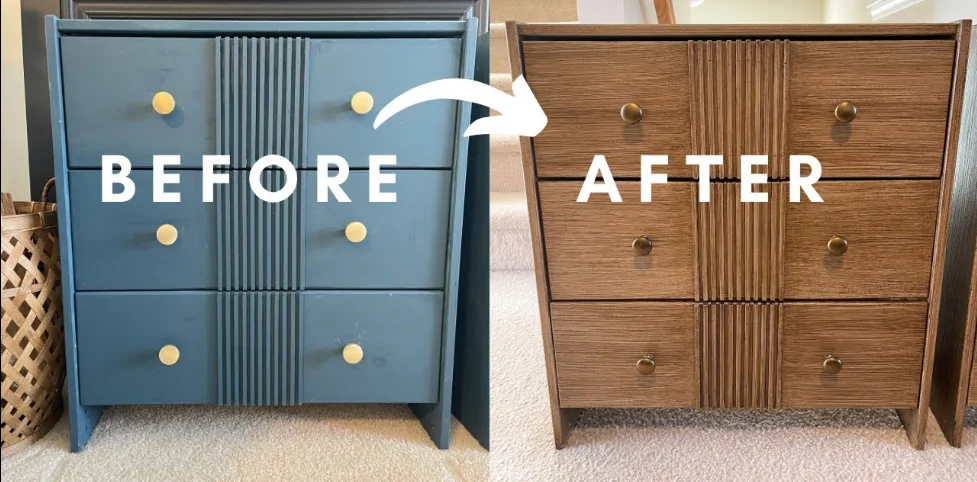 upcycled painted wood furniture before and after
