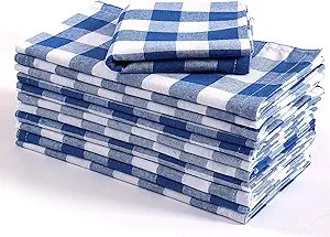 blue and white checkered napkins