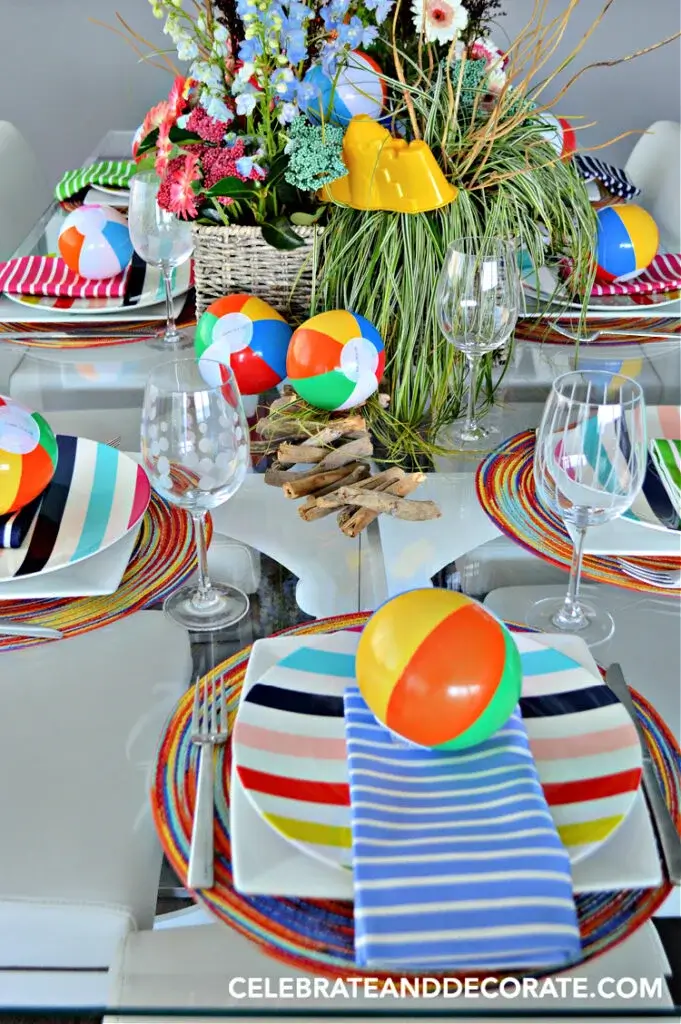 Summer themed dining table decor