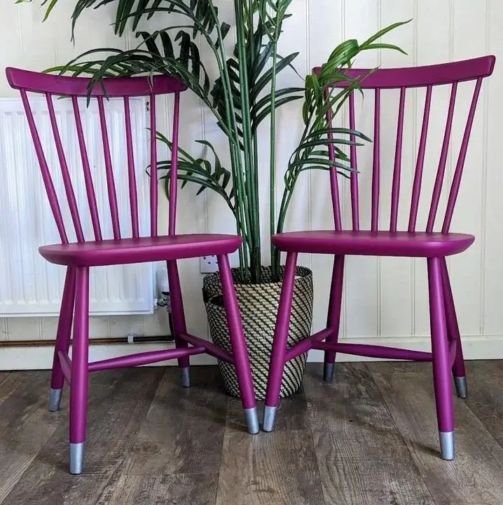 upcycled and painted dining chairs