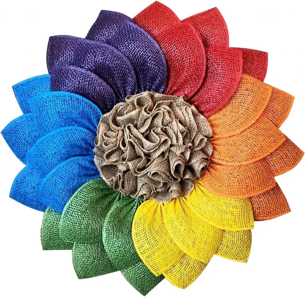 rainbow fan wreath