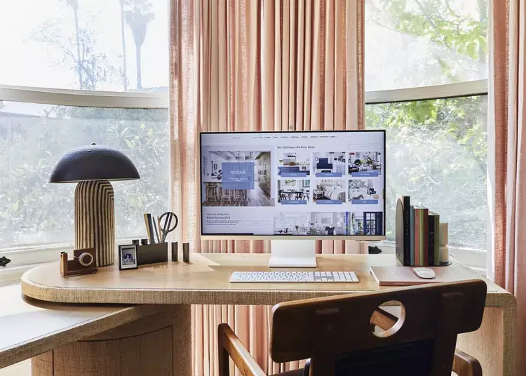small home office design includes natural light