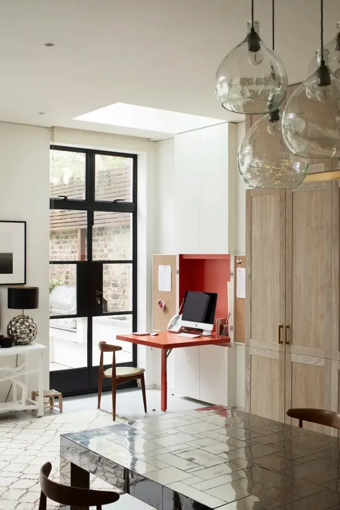 fold down desk in small home for an office 
