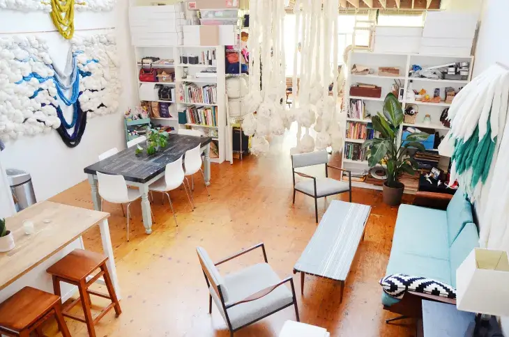 rope curtain to divide rooms and create doorway