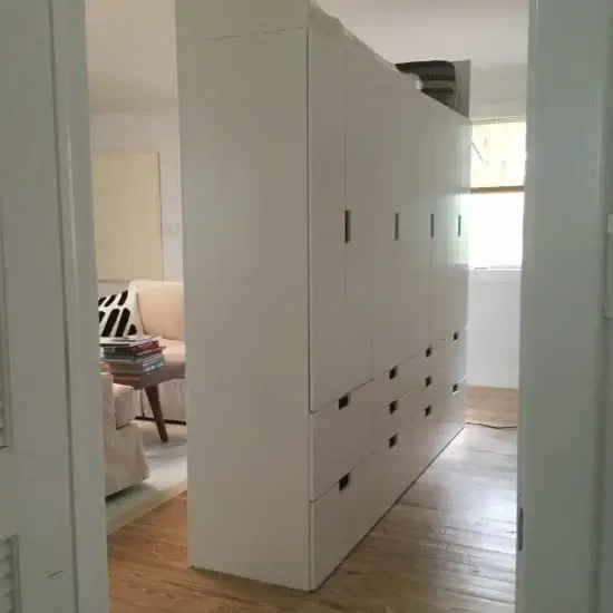free standing large wardrobe to divide bedroom from living room