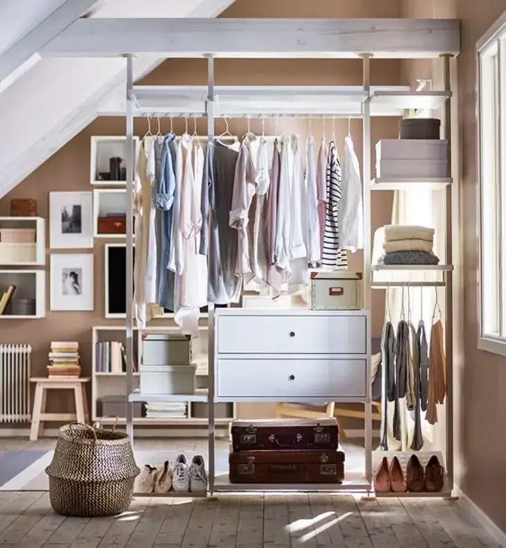 Divide rooms with a clothing rack