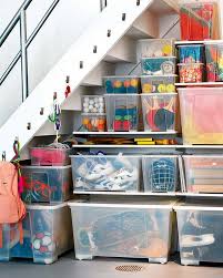 under stair storage for plastic storage bins
