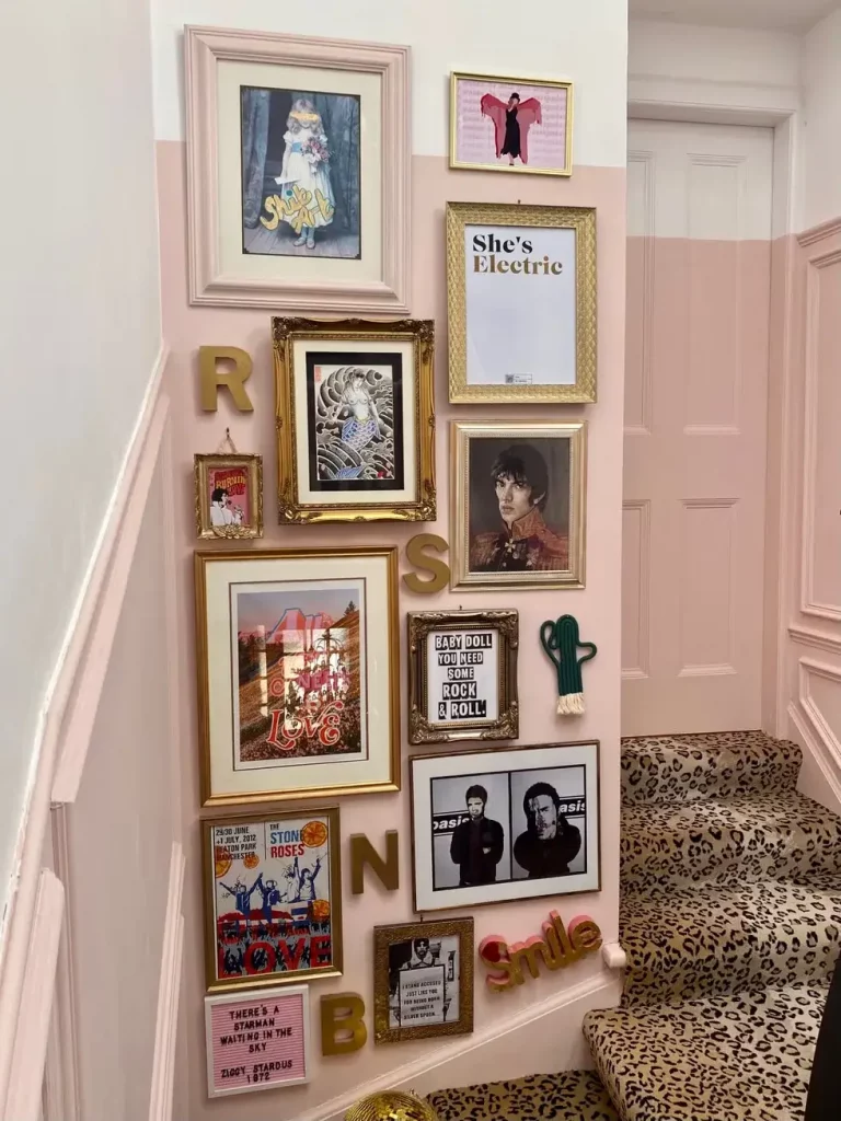 memory wall on stairway wall